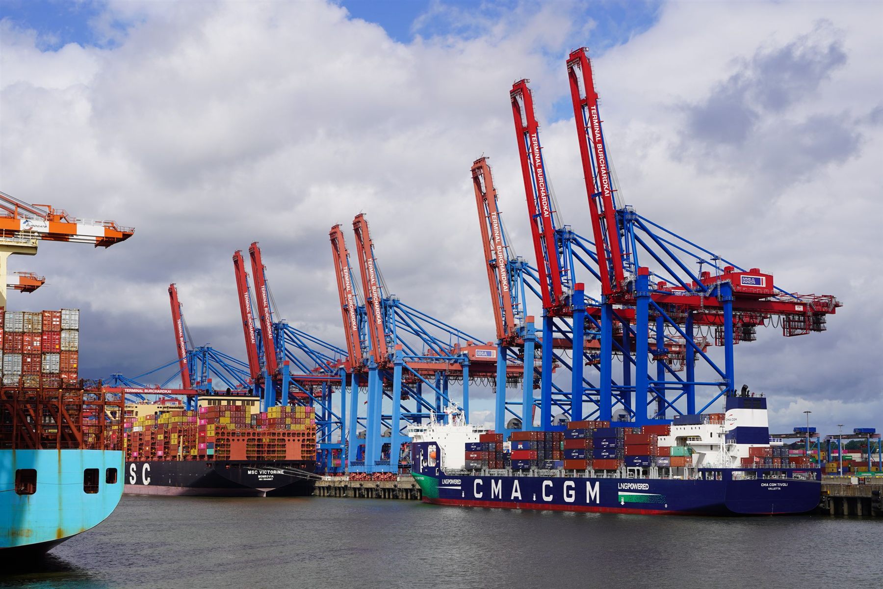 Container ship being loaded at a Philippine port terminal